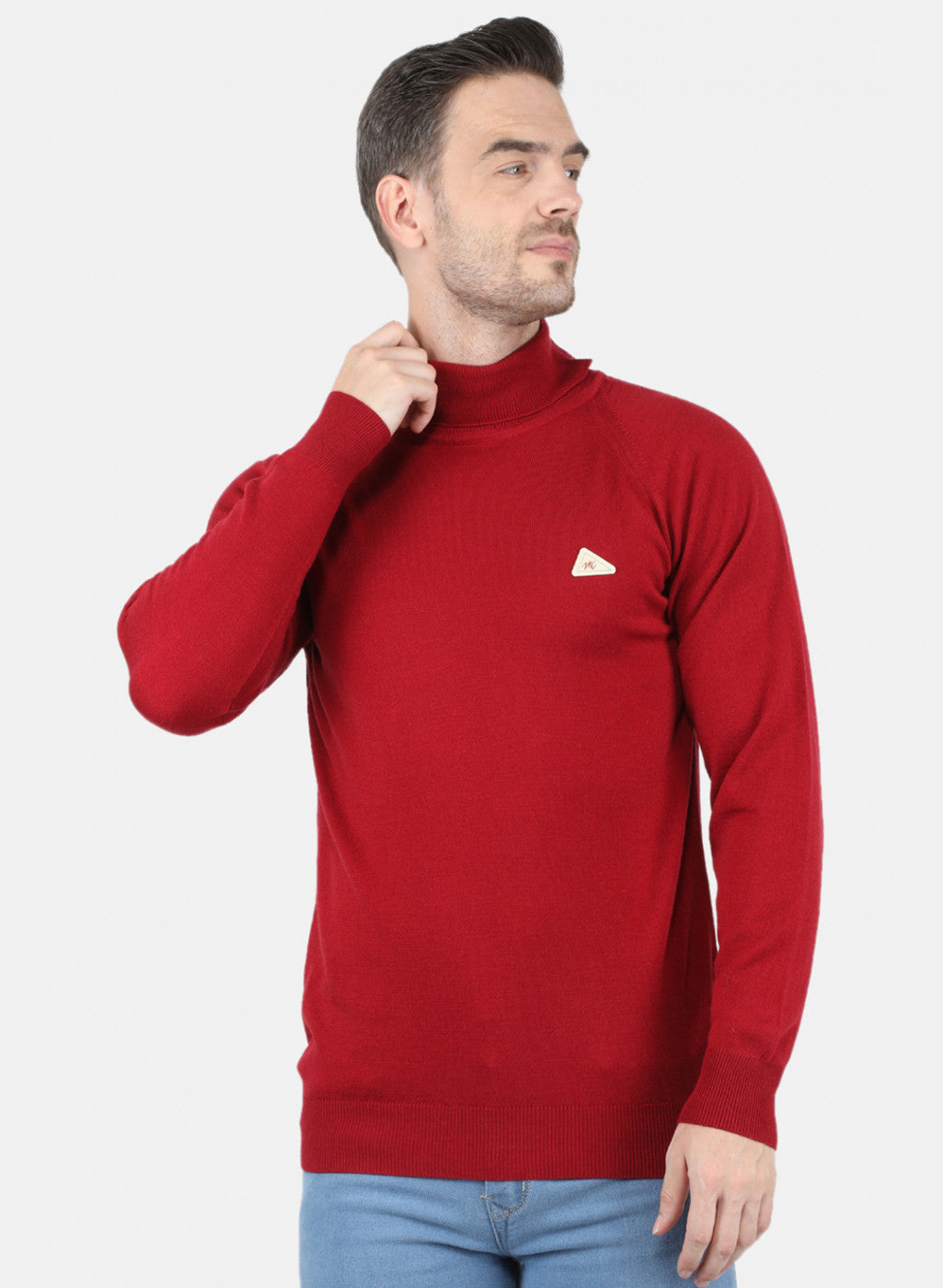 Men Maroon Solid Pullover