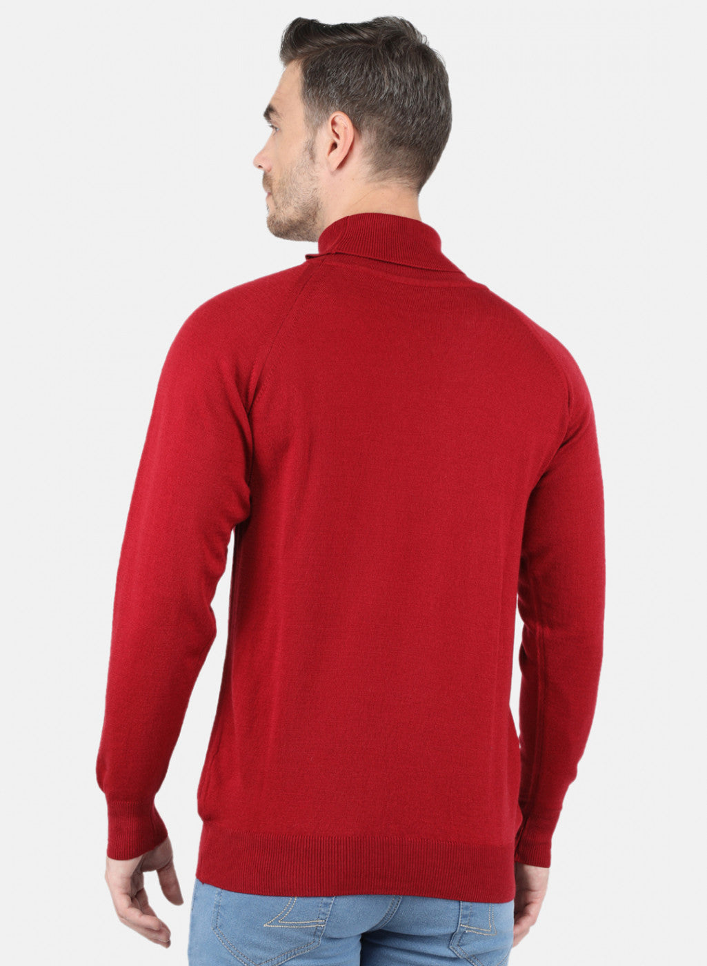 Men Maroon Solid Pullover