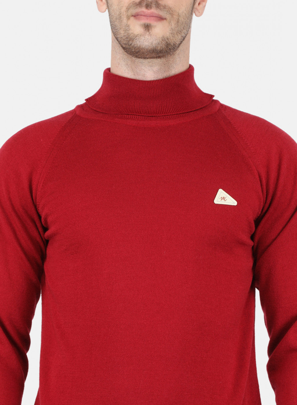 Men Maroon Solid Pullover