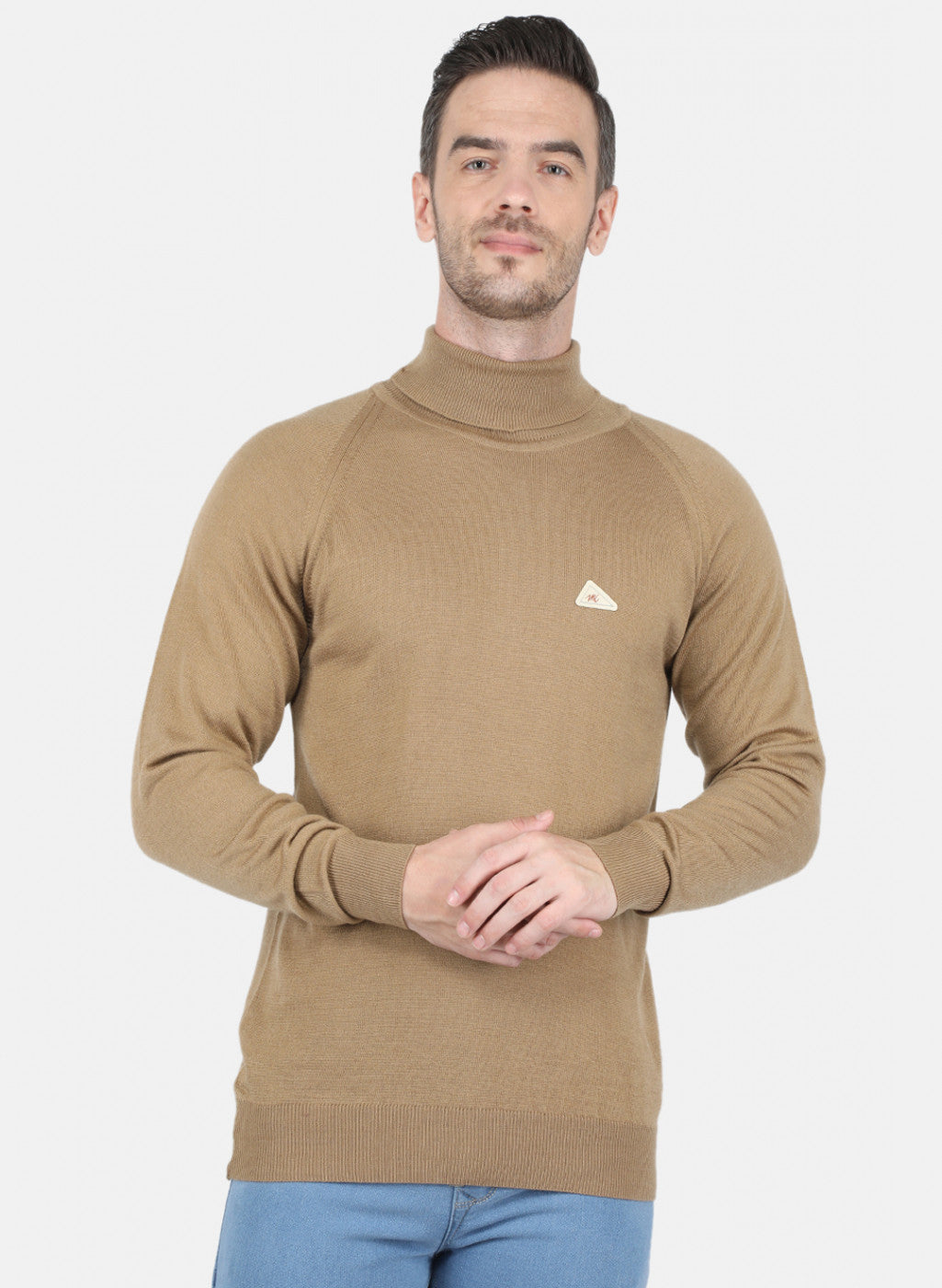 Men Brown Solid Pullover
