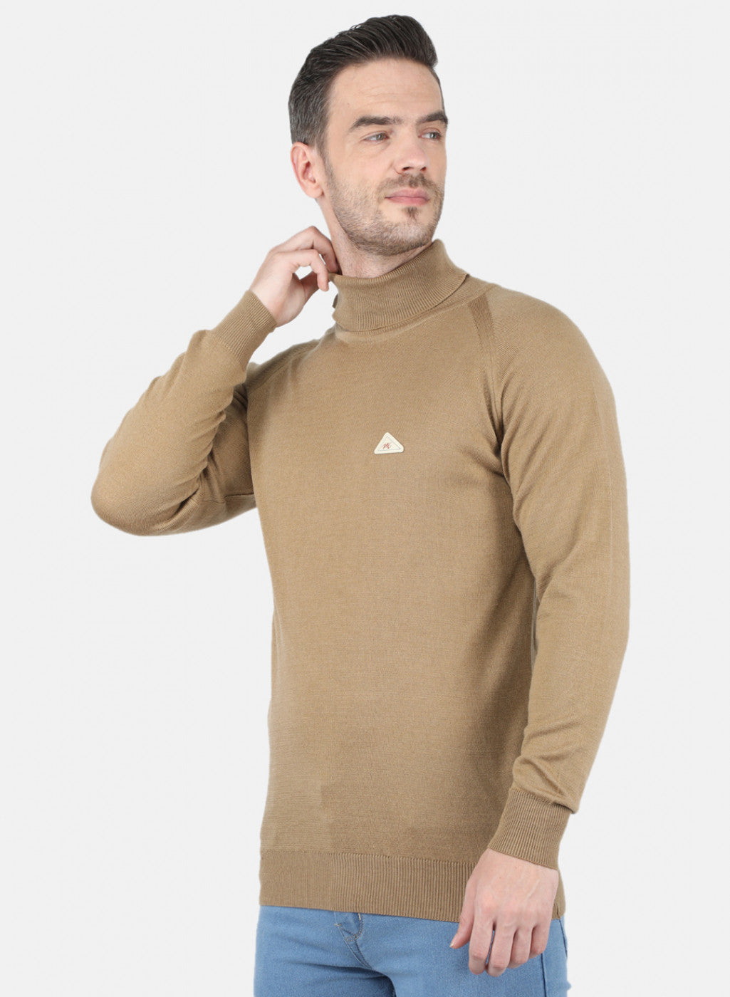 Men Brown Solid Pullover