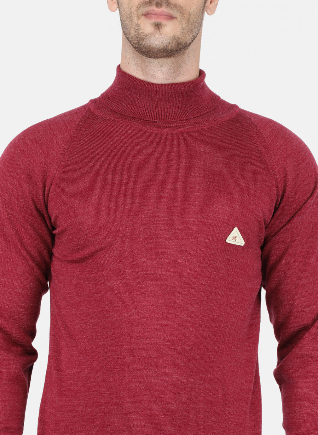 Men Red Solid Pullover