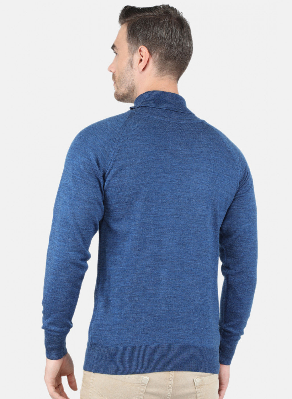 Men Blue Solid Pullover