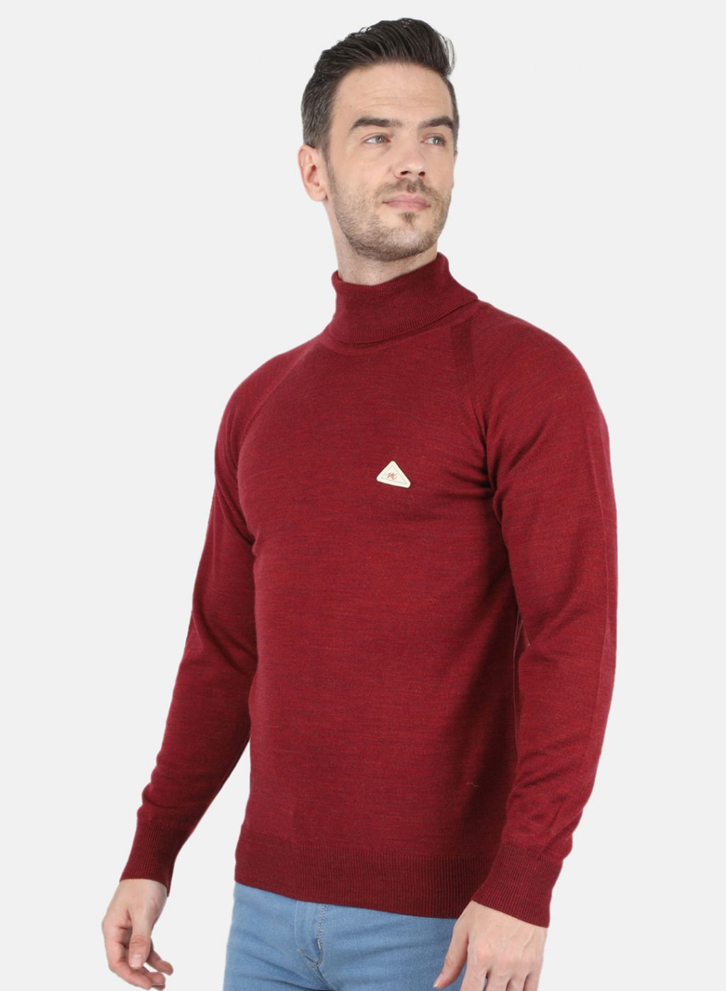Men Maroon Solid Pullover