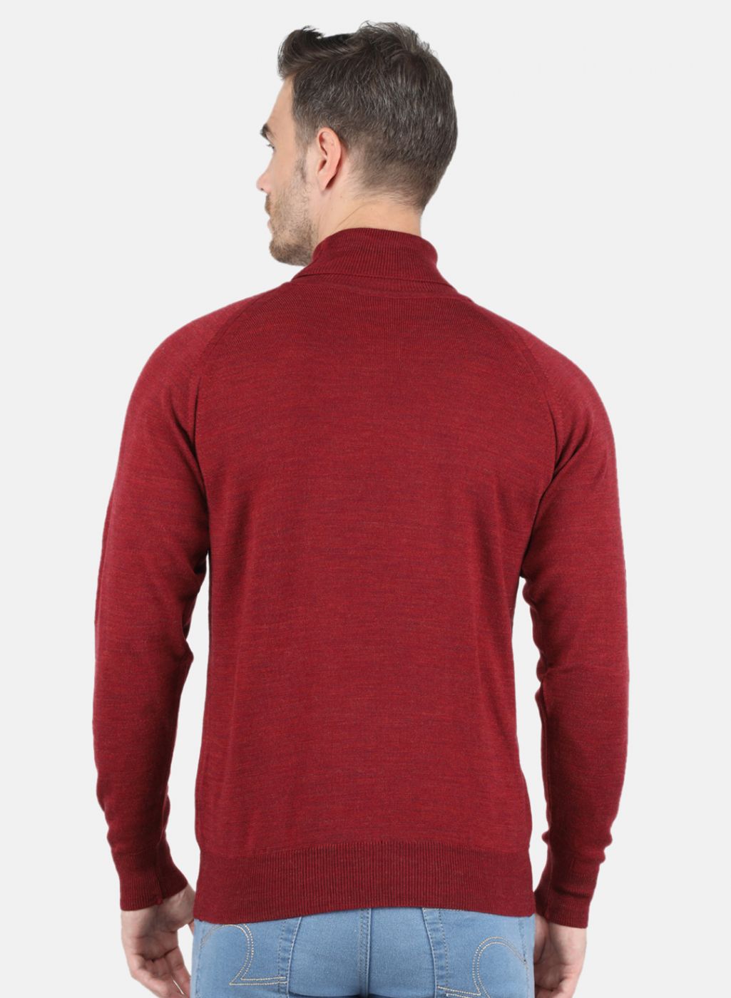 Men Maroon Solid Pullover