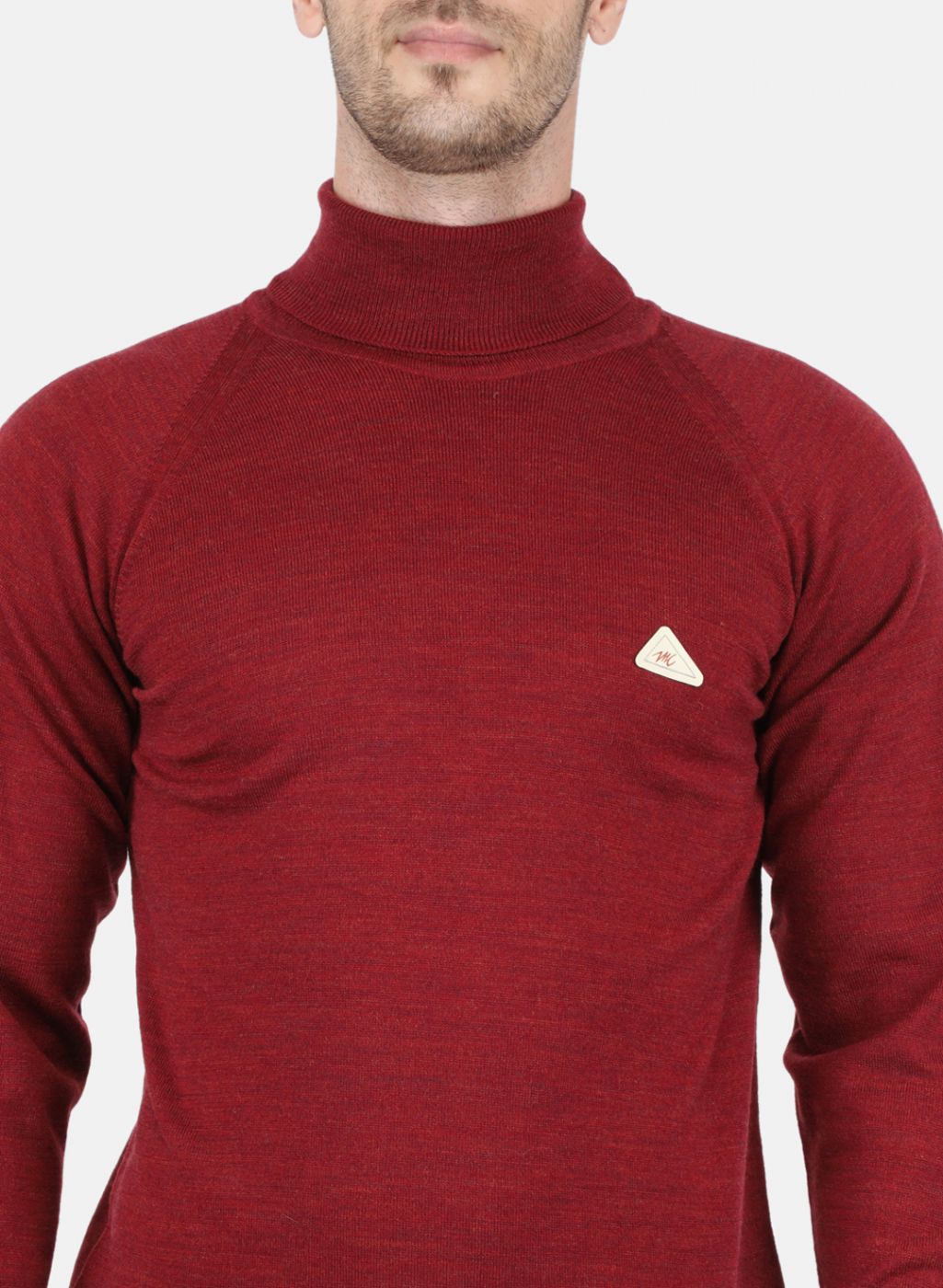 Men Maroon Solid Pullover
