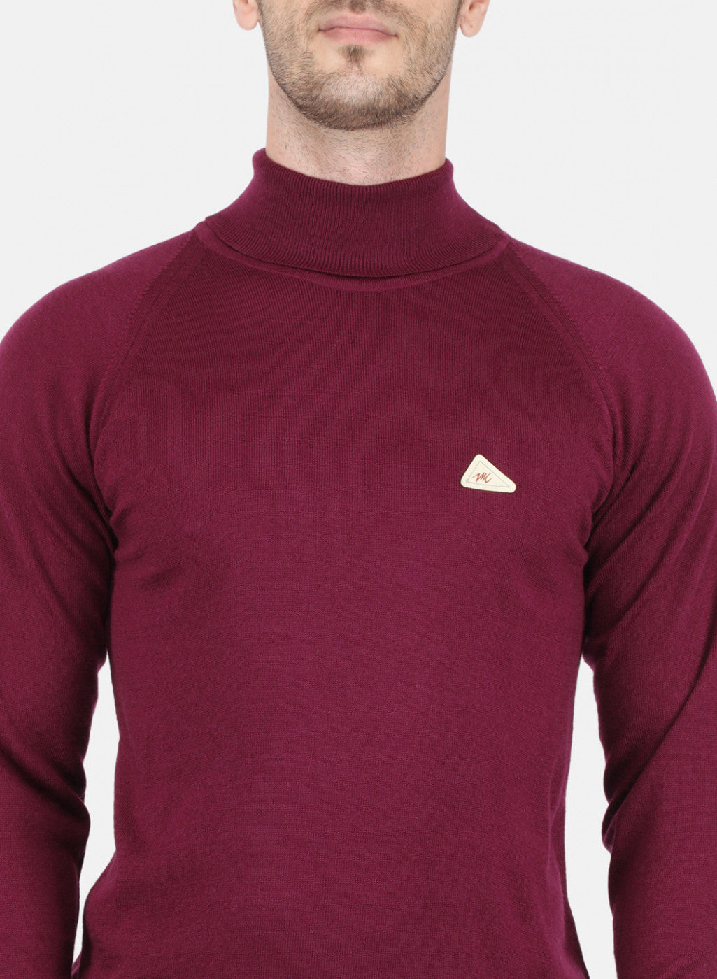 Men Purple Solid Pullover