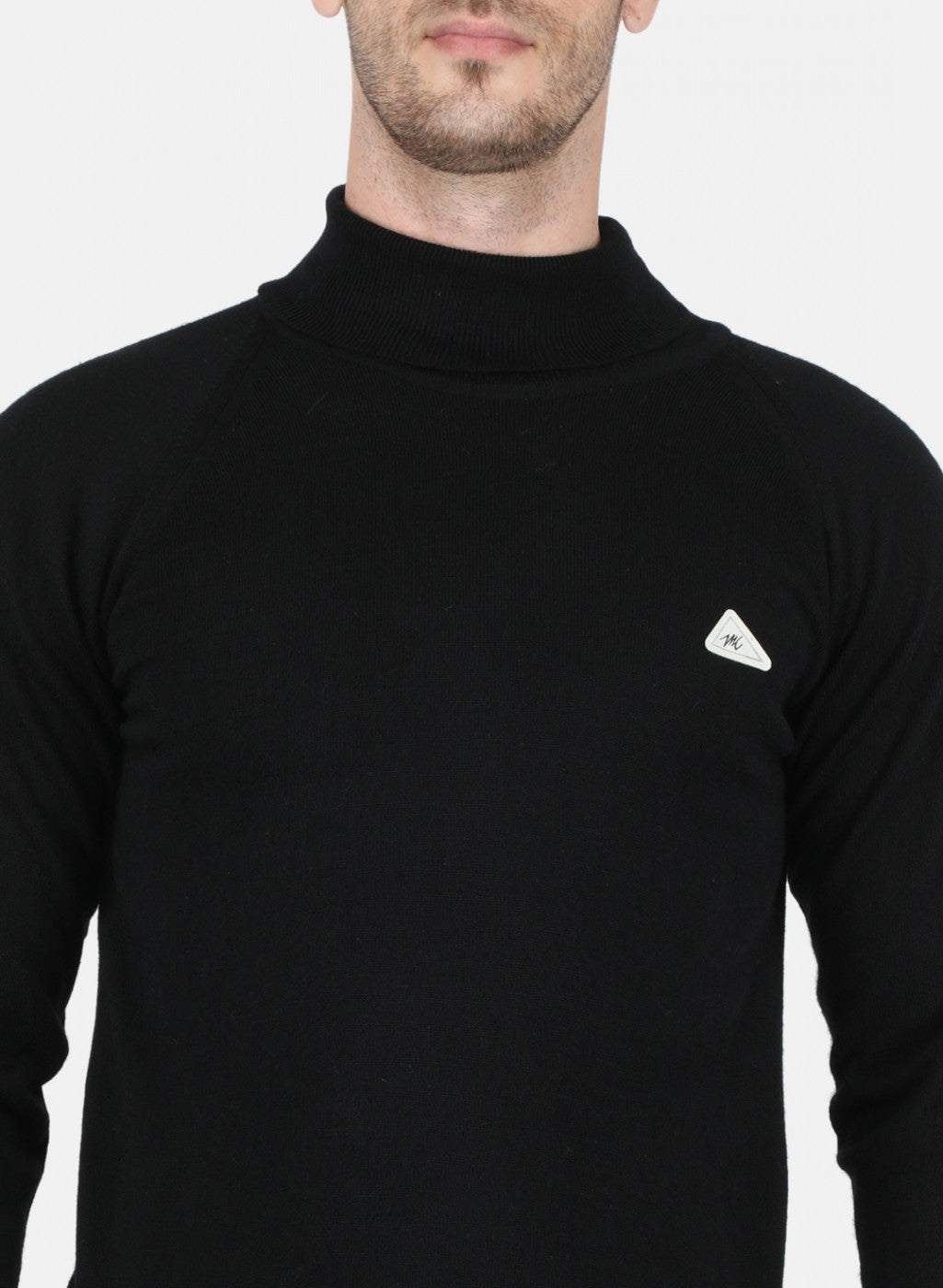 Men Black Solid Pullover