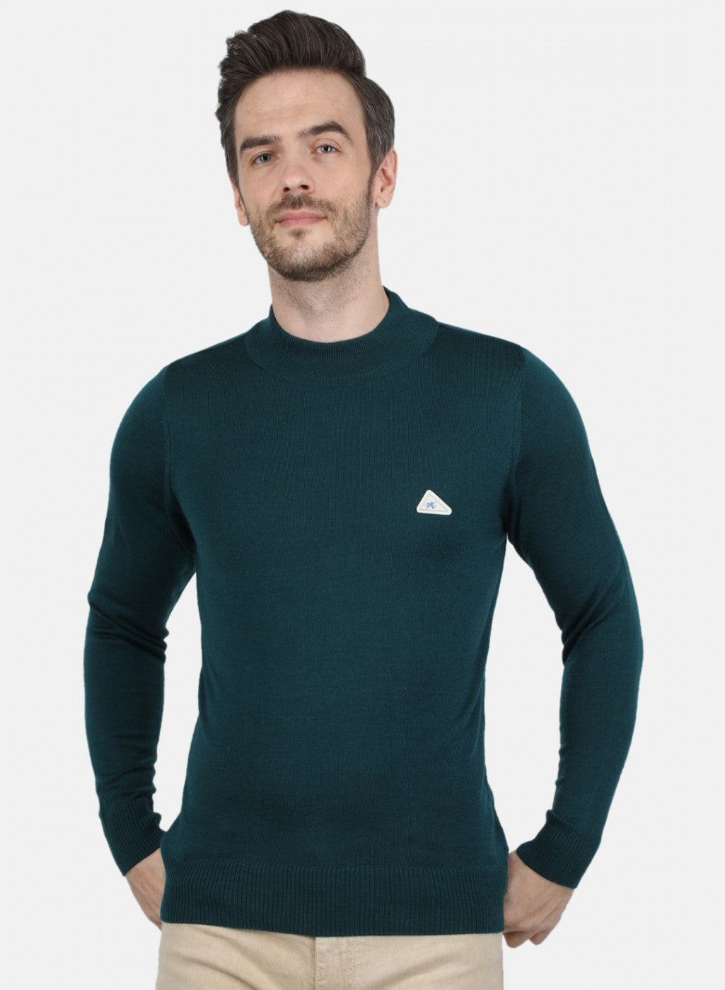 Men Green Solid Pullover