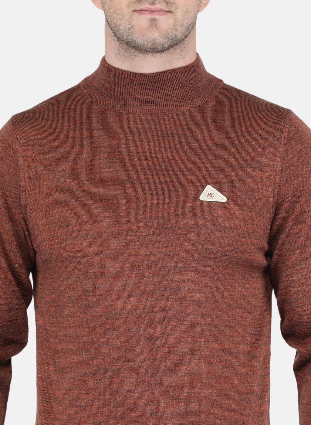 Men Brown Solid Pullover