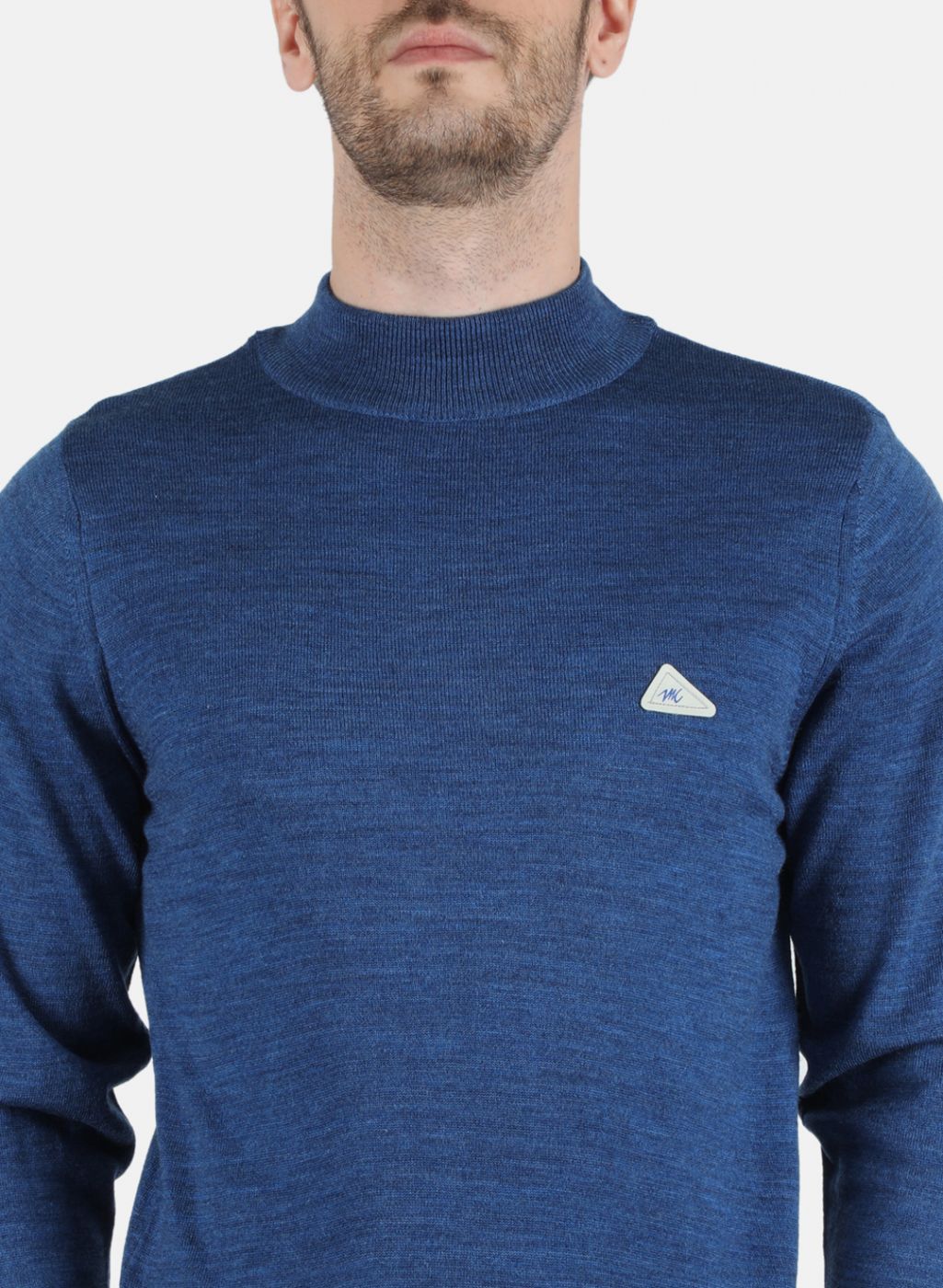 Men Blue Solid Pullover