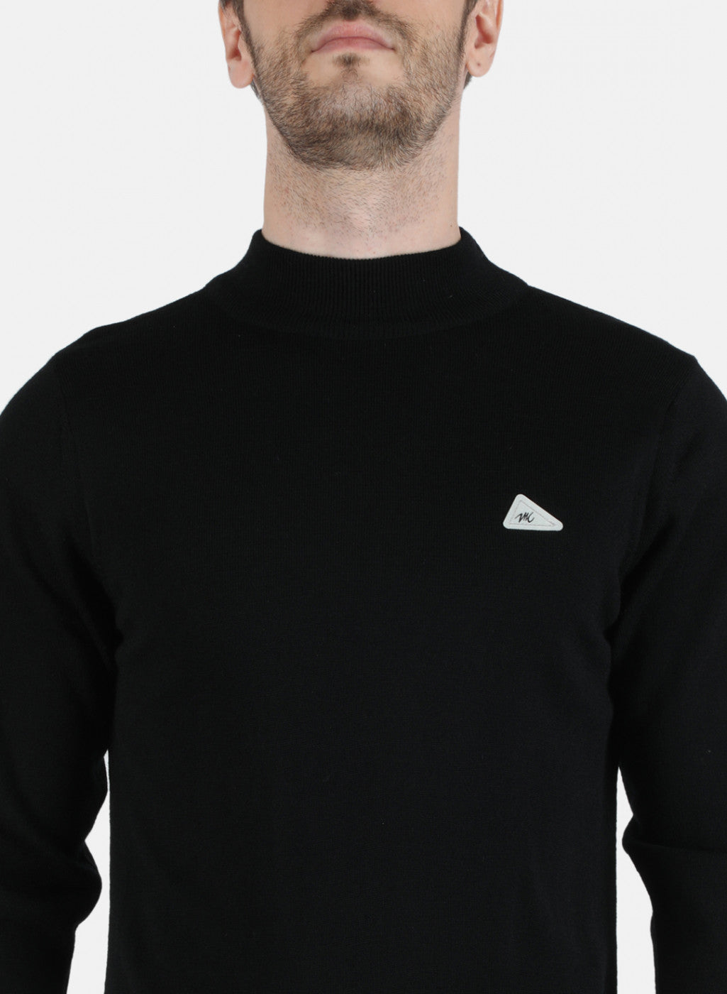 Men Black Solid Pullover