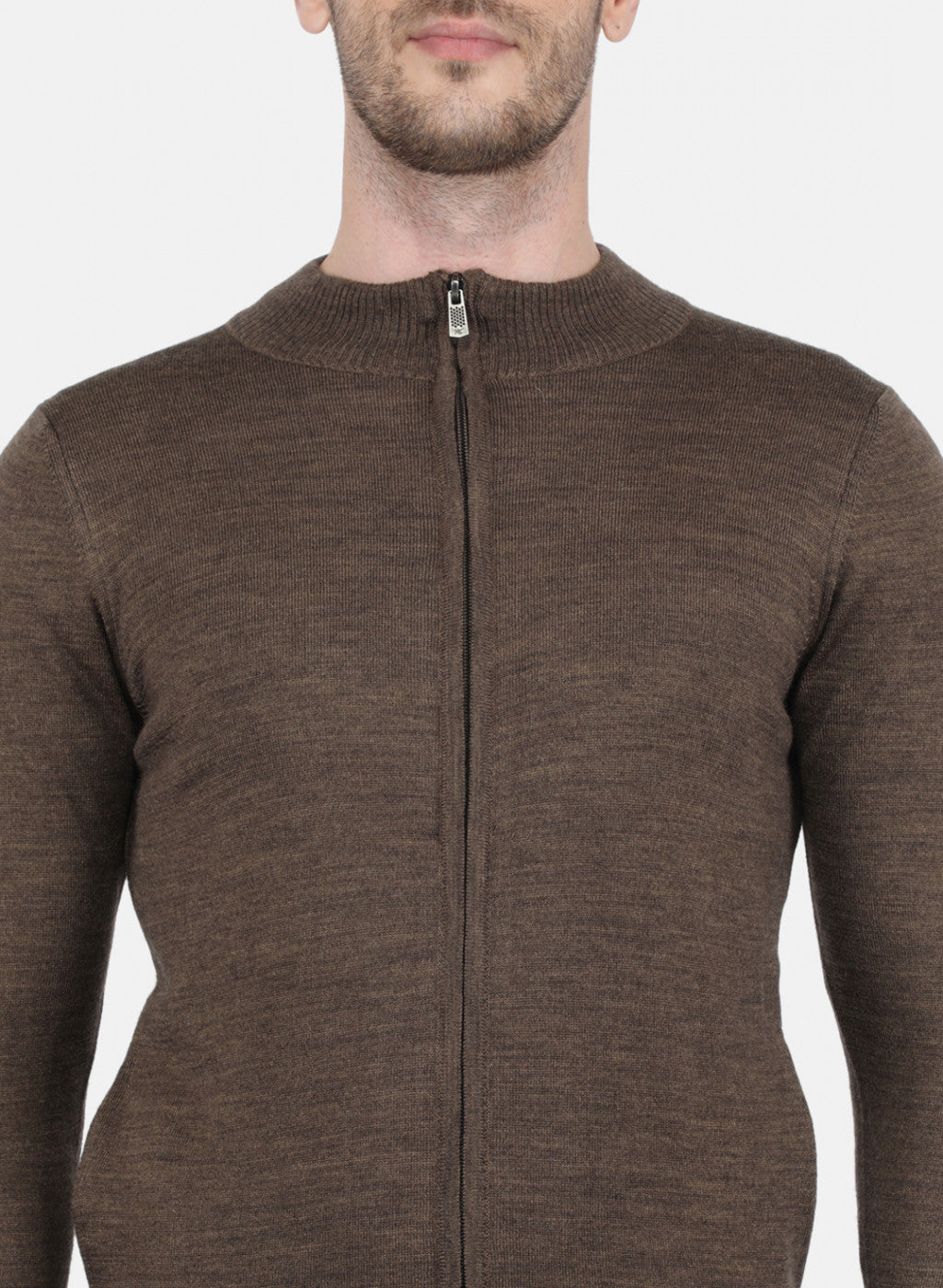 Men Brown Solid Pullover