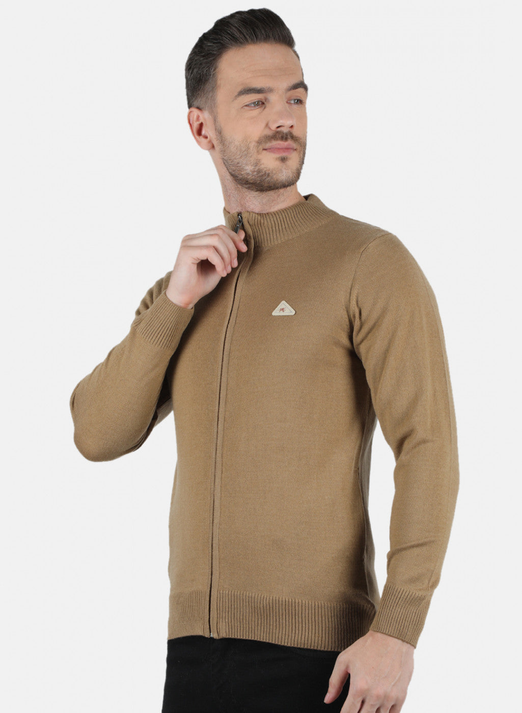 Men Brown Solid Pullover