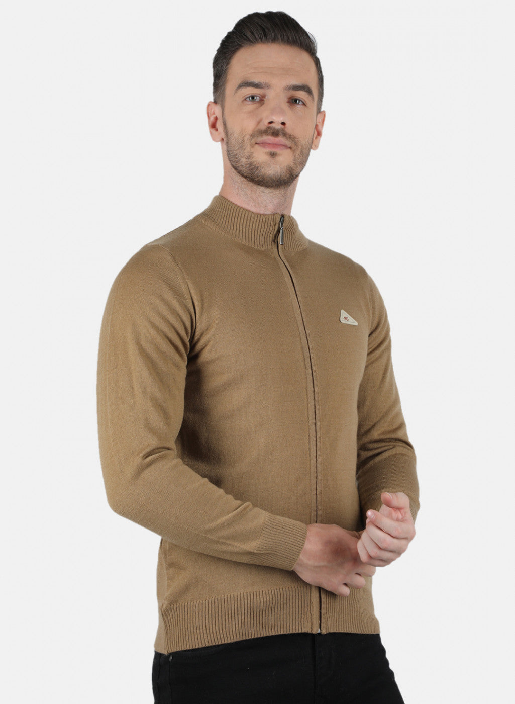 Men Brown Solid Pullover