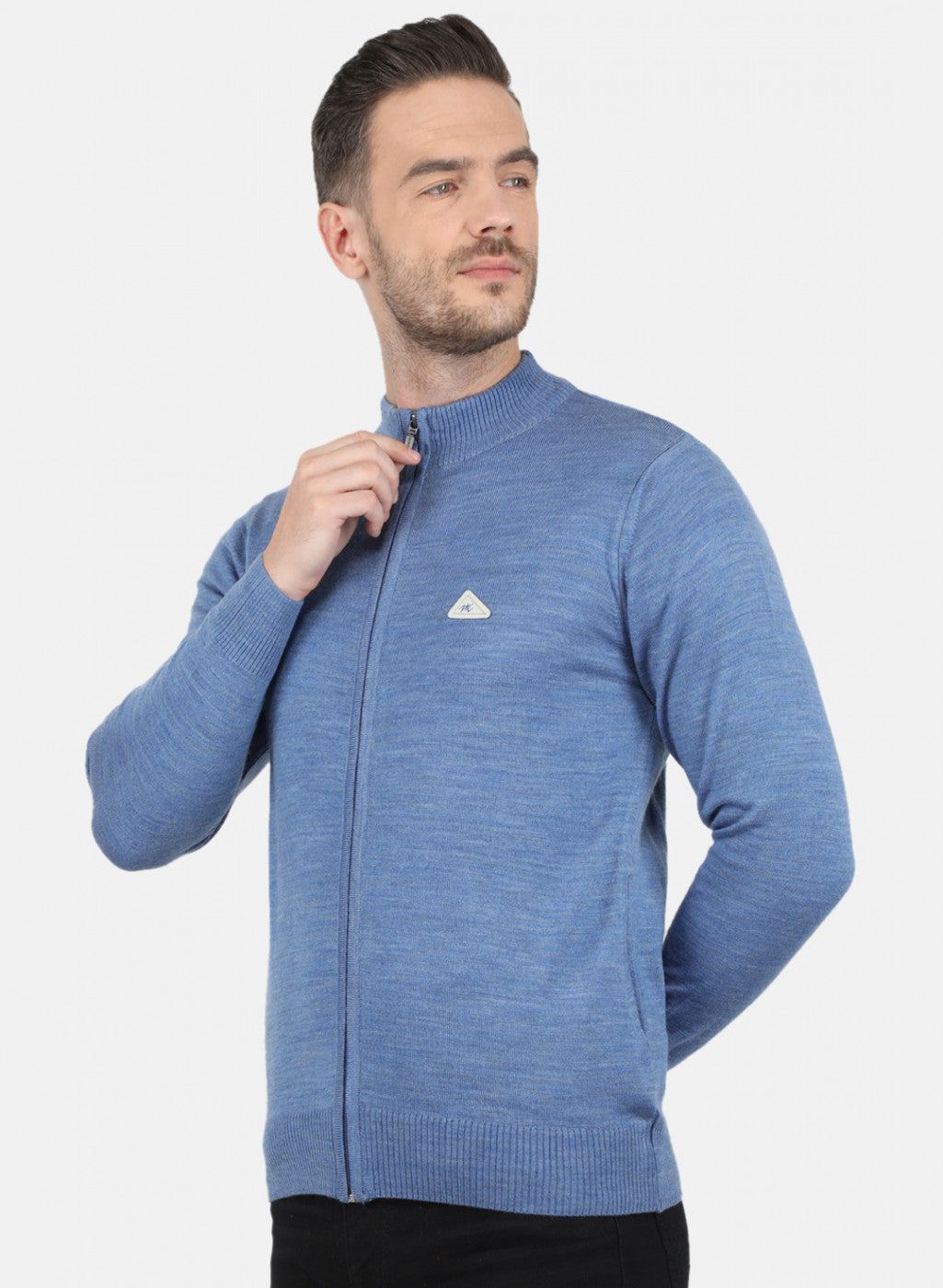 Men Blue Solid Pullover