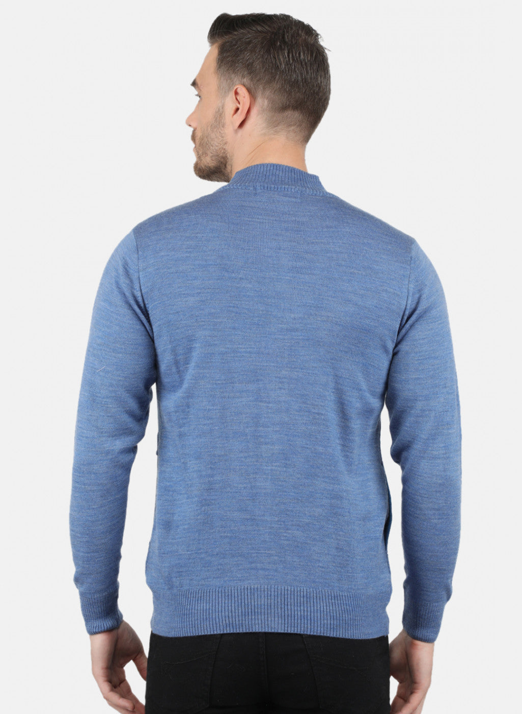 Men Blue Solid Pullover