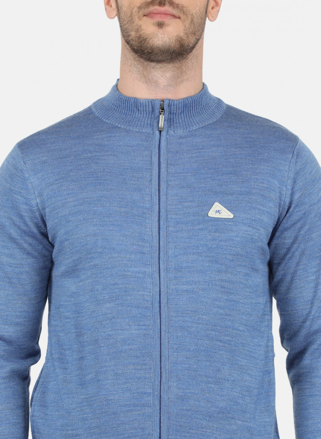 Men Blue Solid Pullover