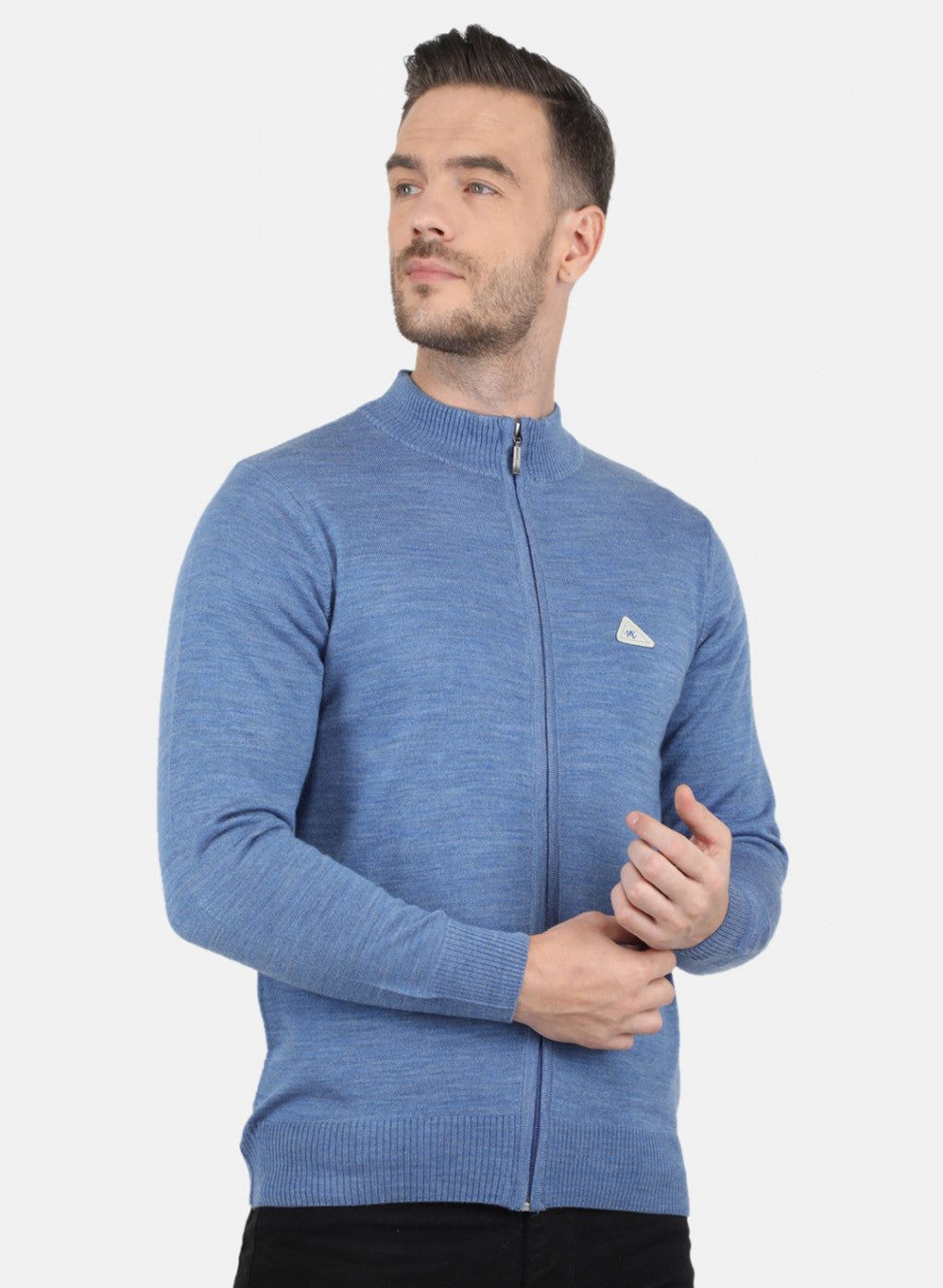 Men Blue Solid Pullover
