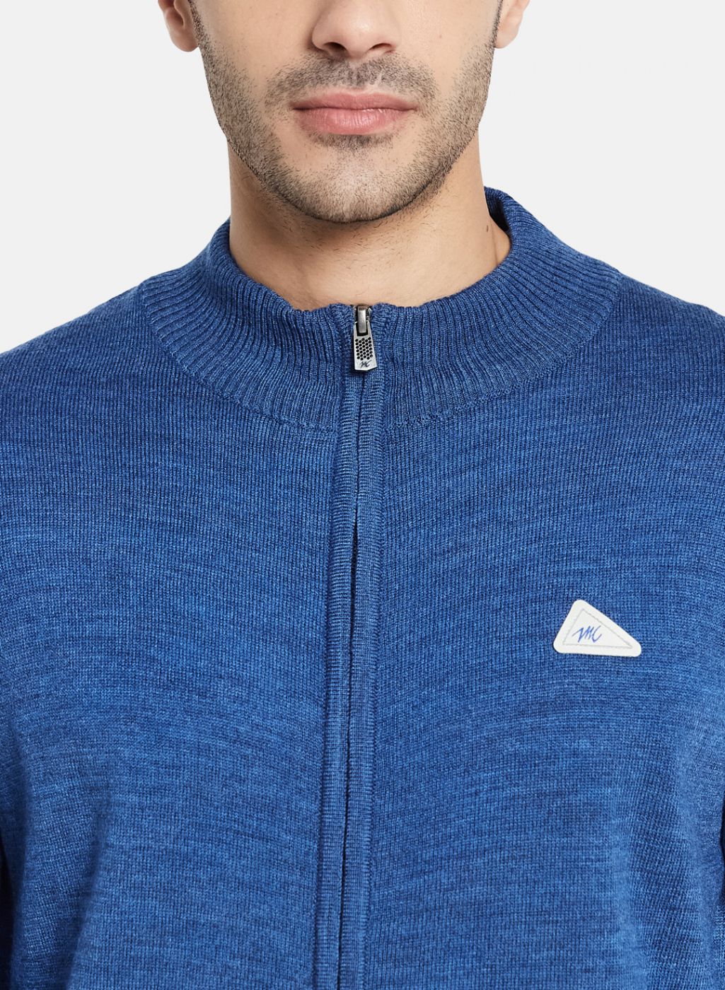 Men Blue Solid Pullover