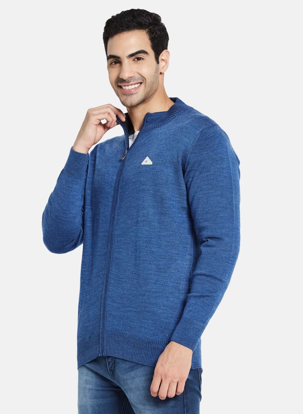Men Blue Solid Pullover