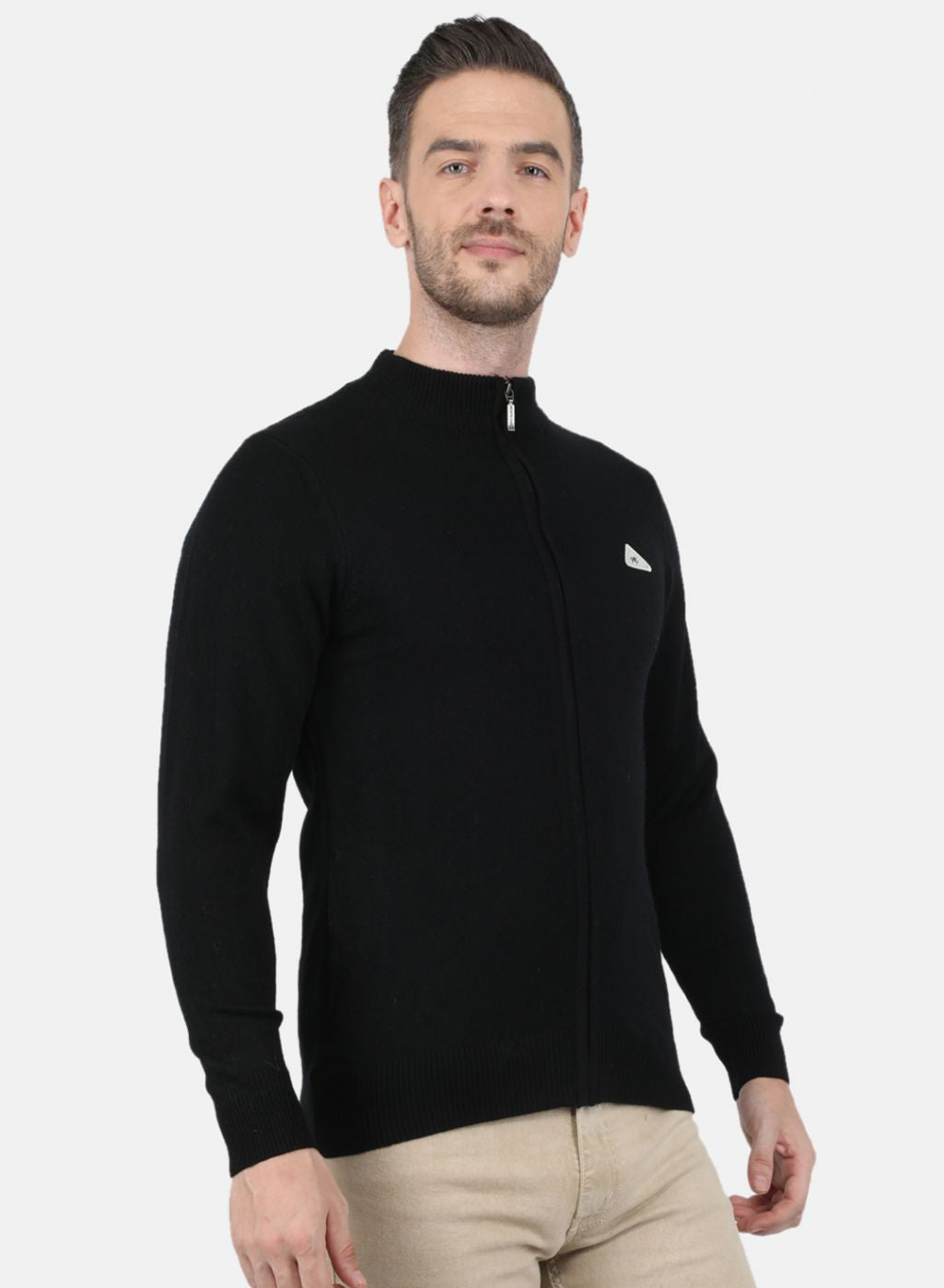 Men Black Solid Pullover