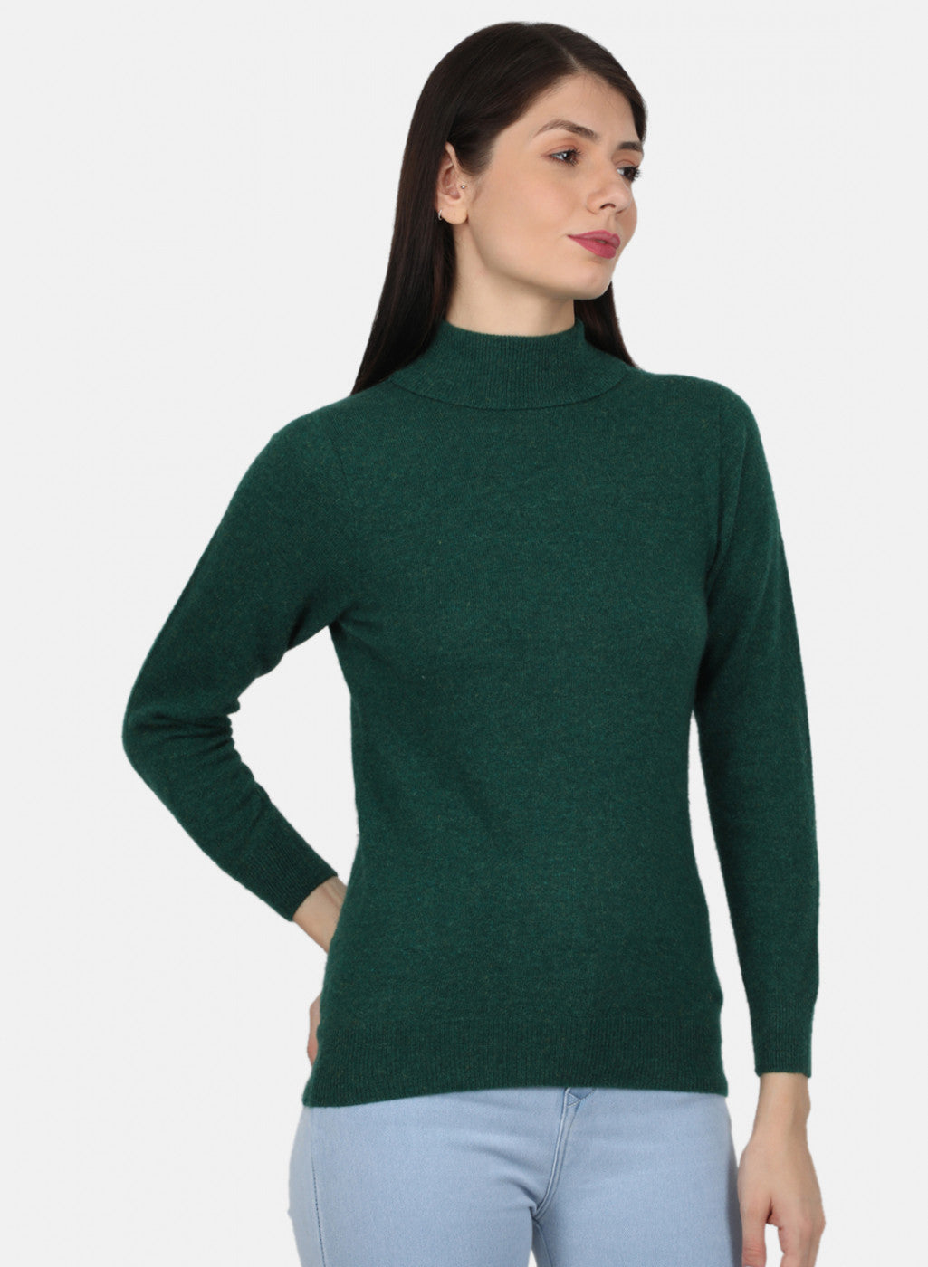 Women Green Solid Top