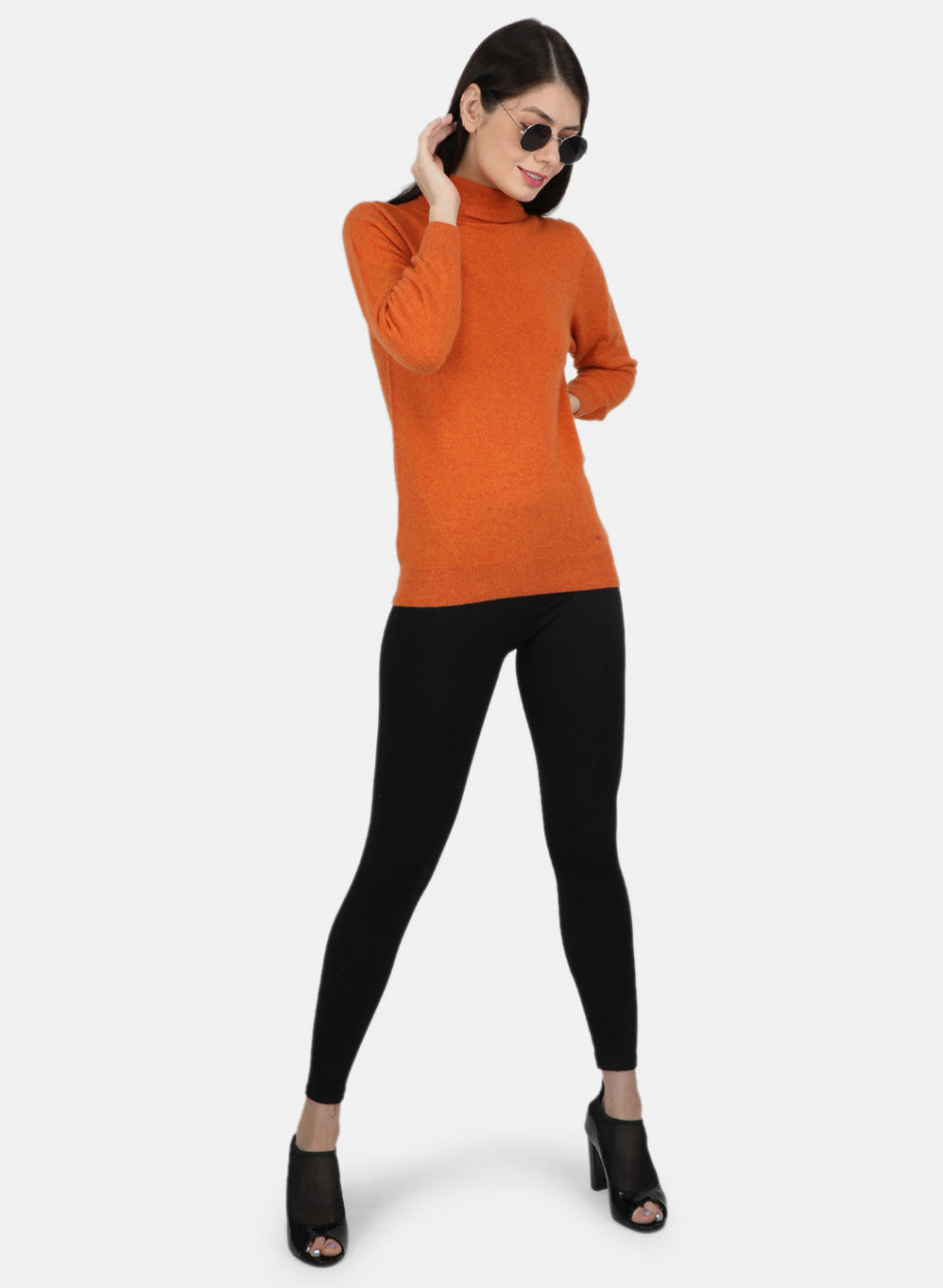 Women Orange Solid Top
