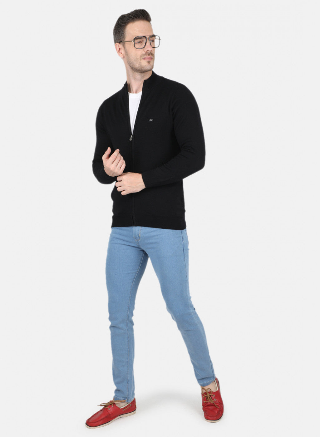 Men Black Solid Pullover