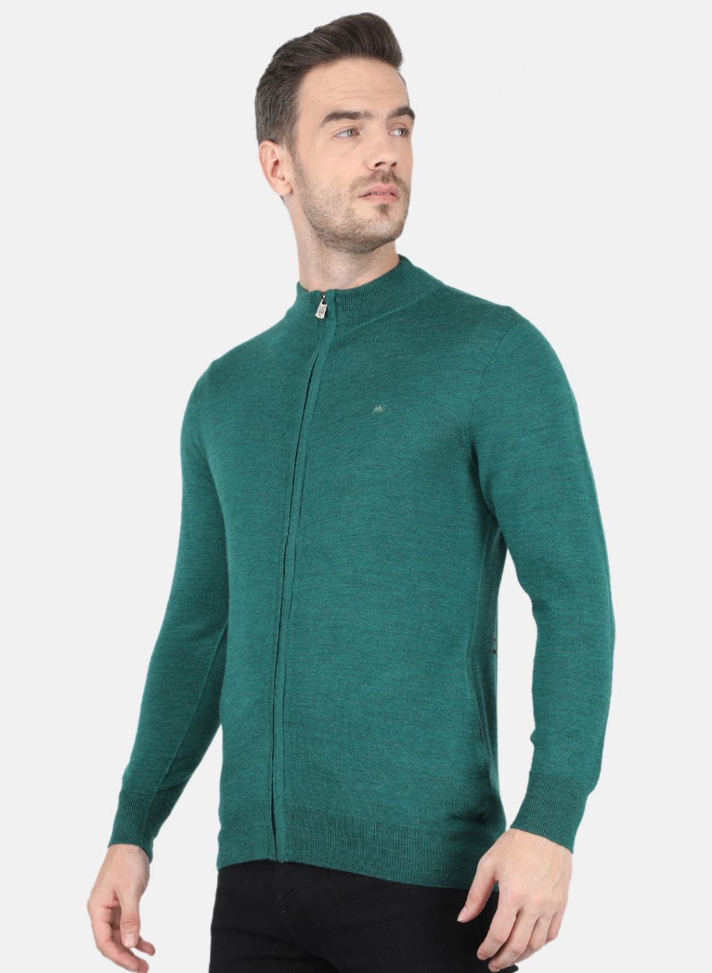 Men Green Solid Pullover
