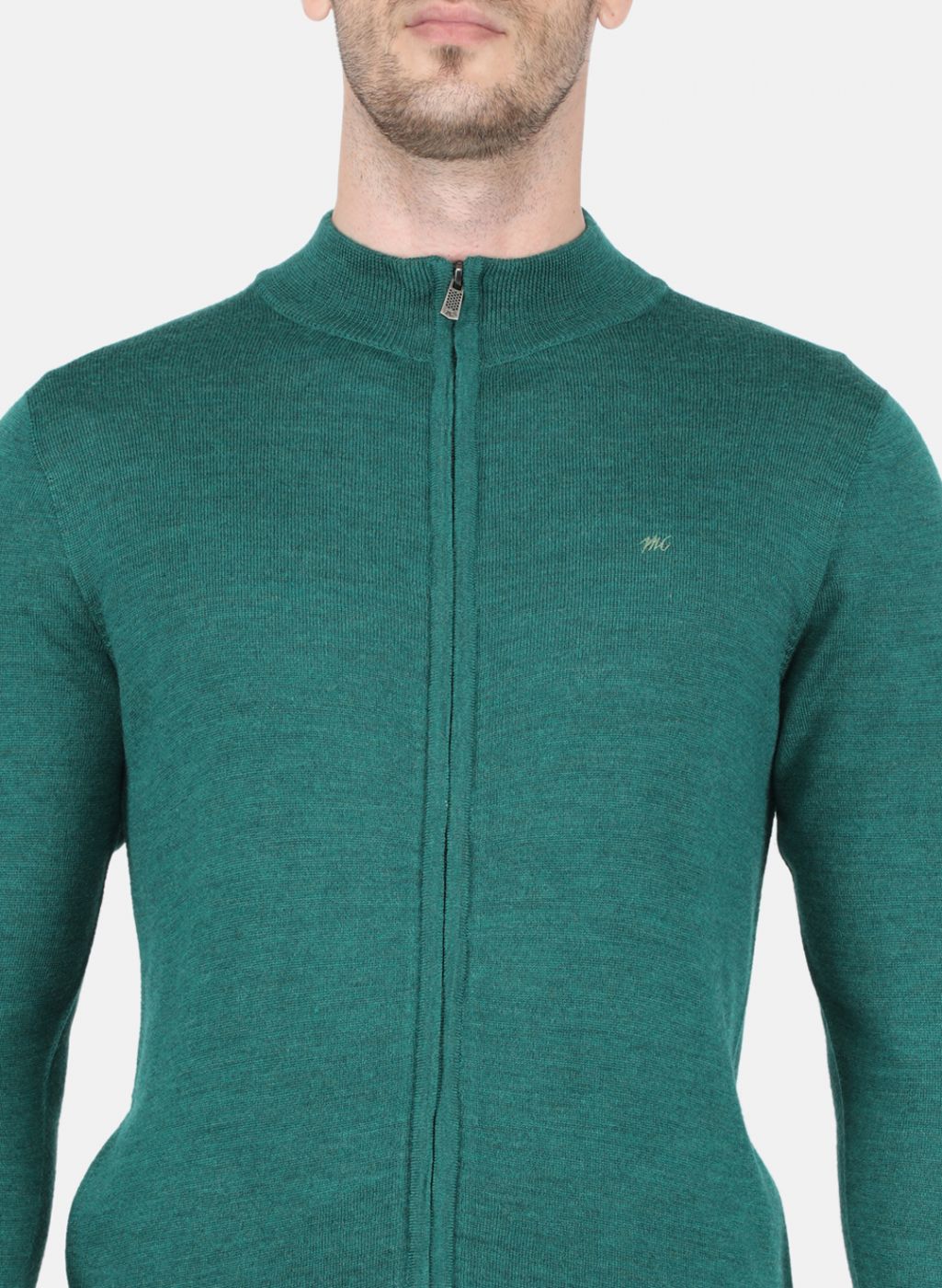 Men Green Solid Pullover