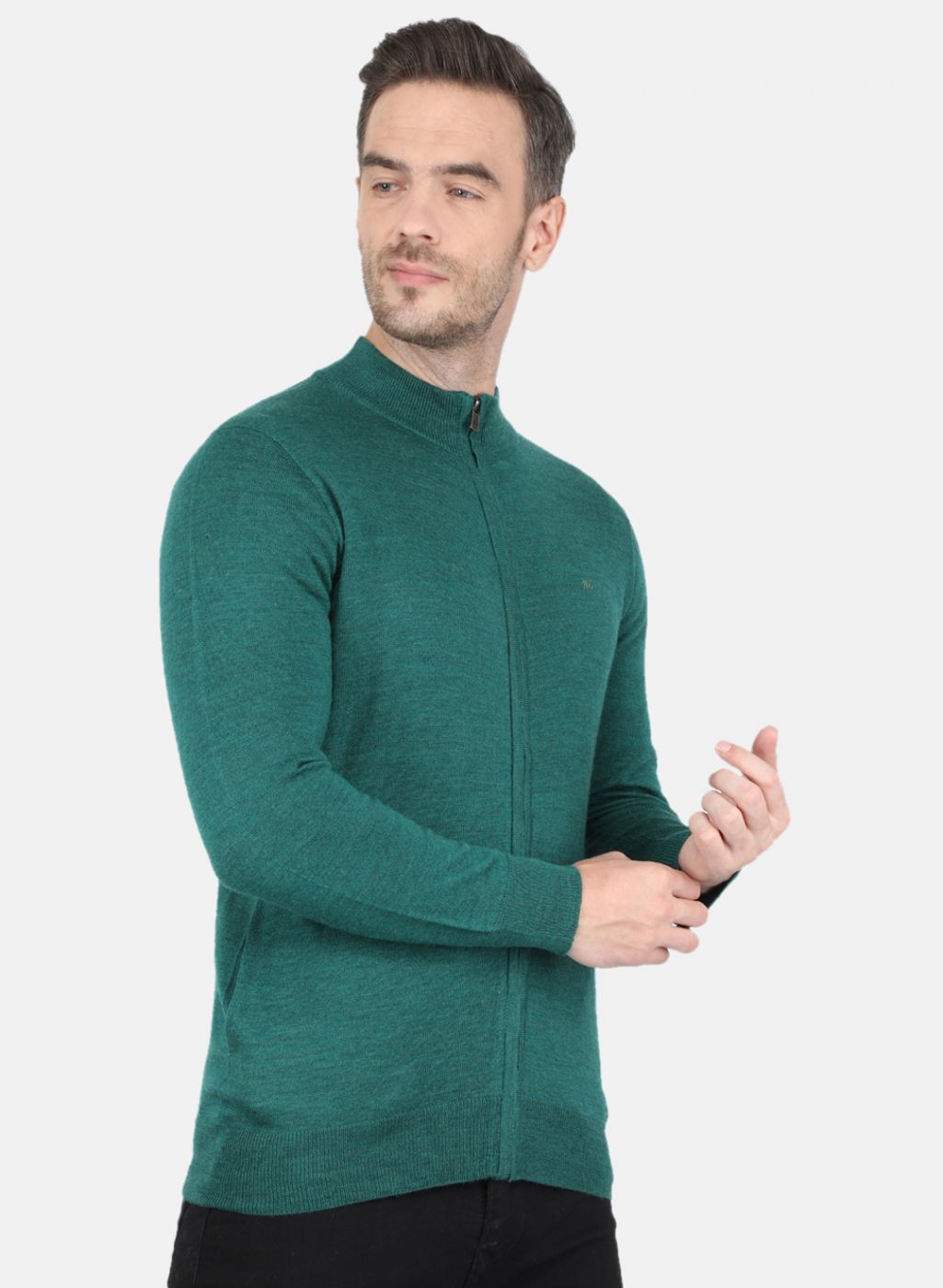 Men Green Solid Pullover