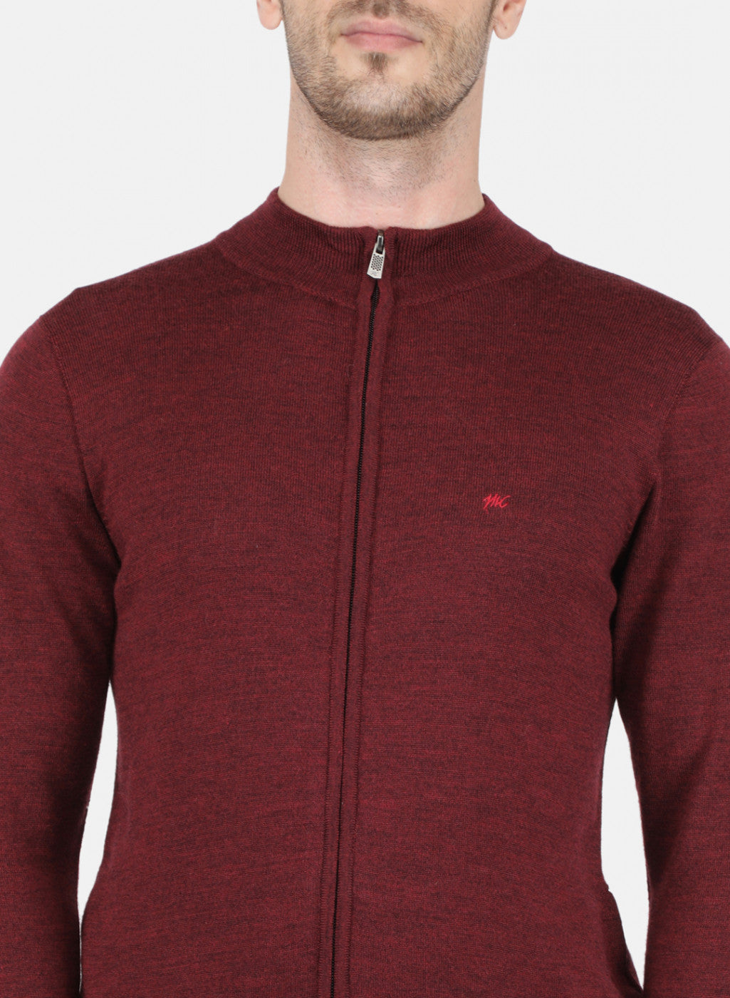 Men Maroon Solid Pullover