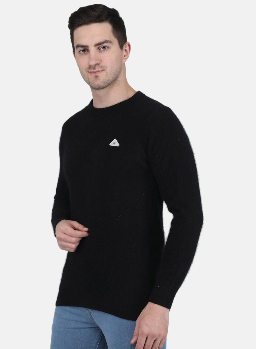 Men Black Solid Pullover
