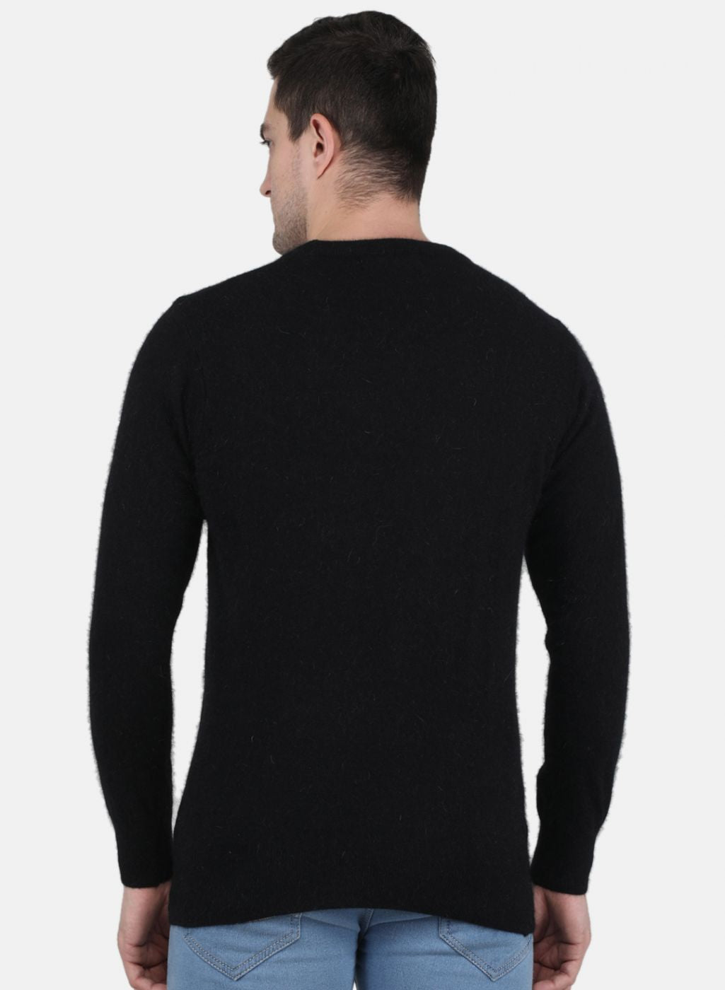 Men Black Solid Pullover