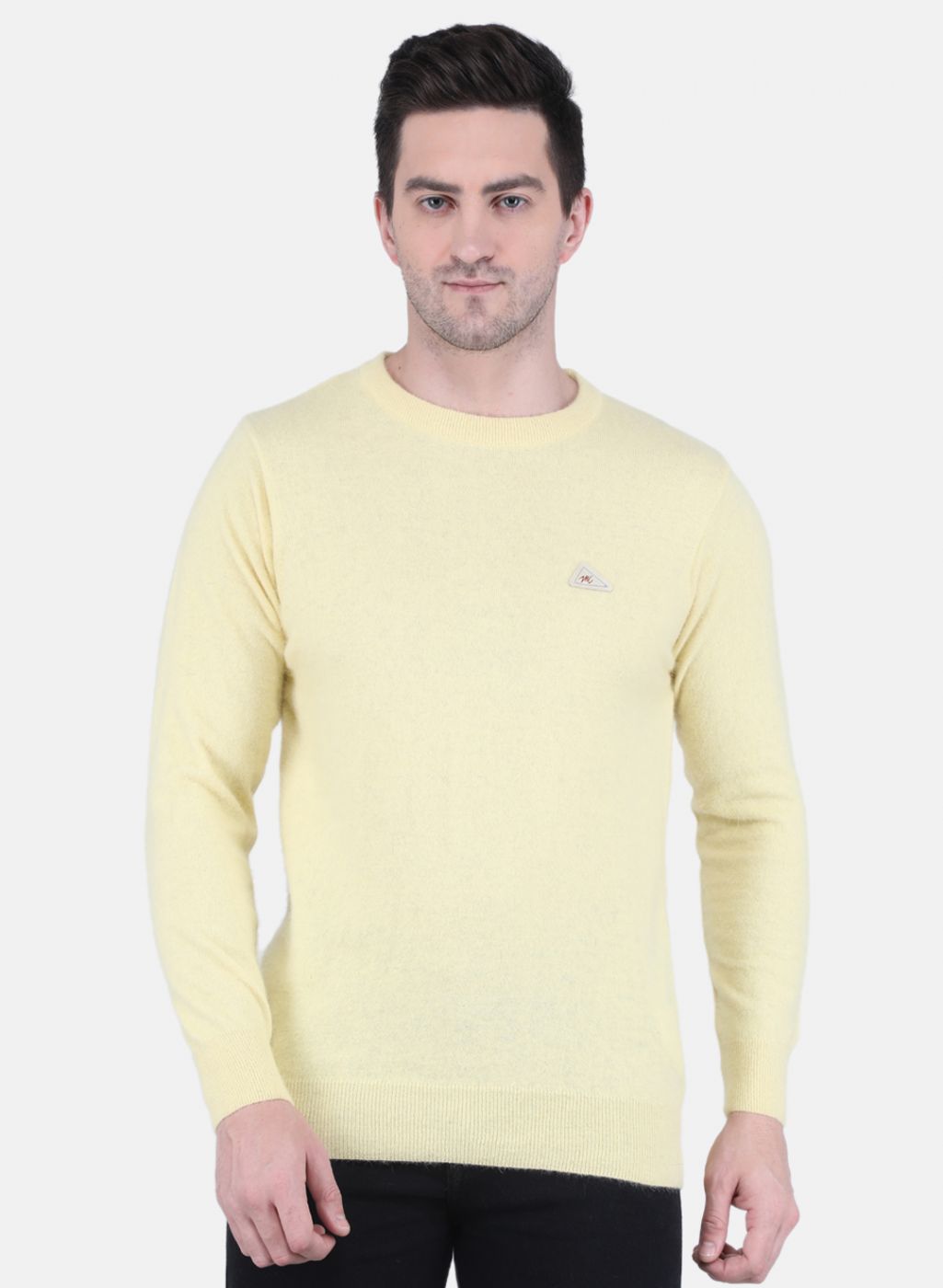 Men Yellow Solid Pullover