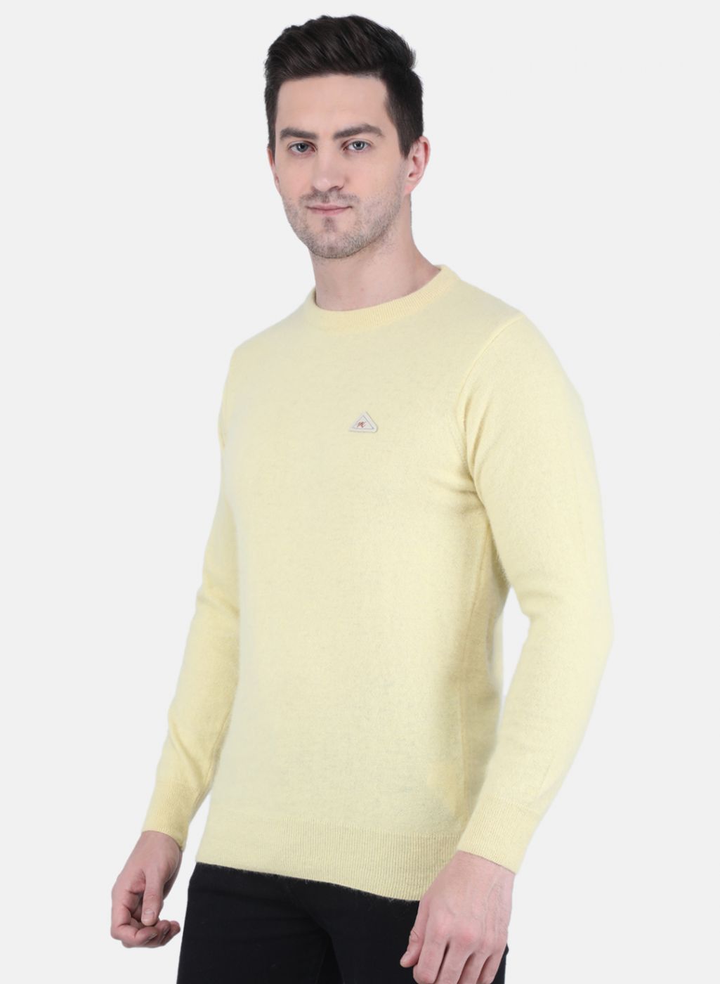 Men Yellow Solid Pullover