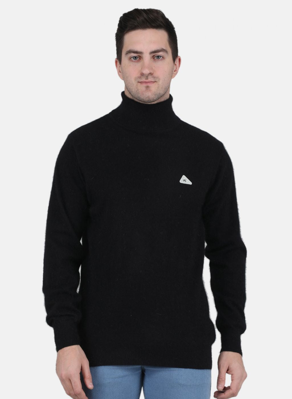 Men Black Solid Pullover
