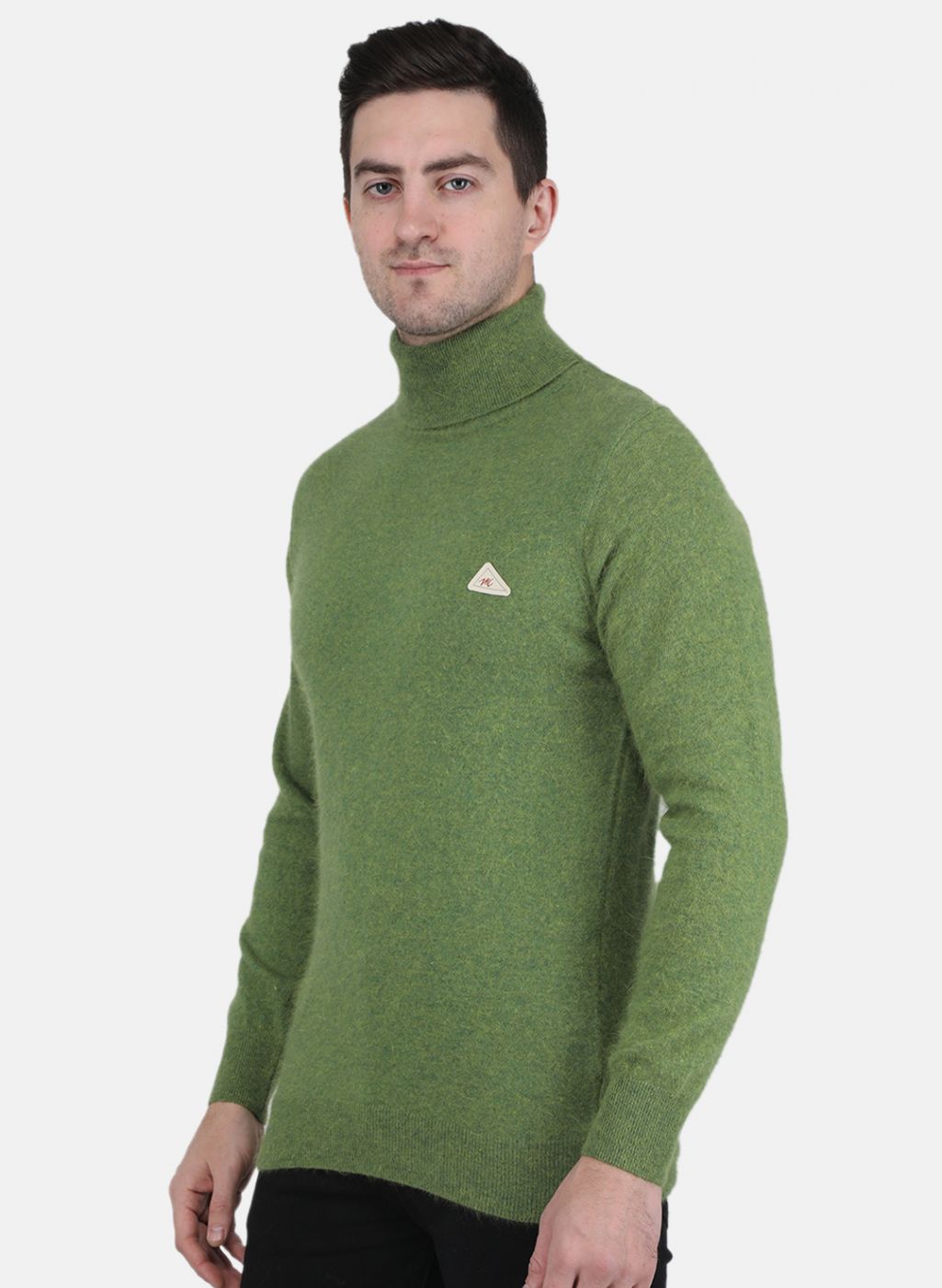 Men Olive Solid Pullover
