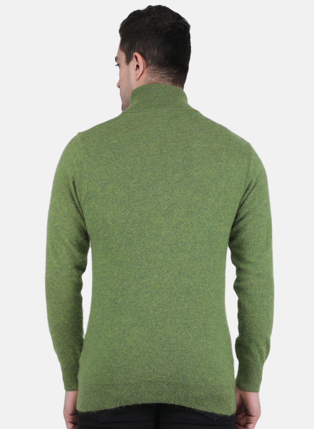 Men Olive Solid Pullover