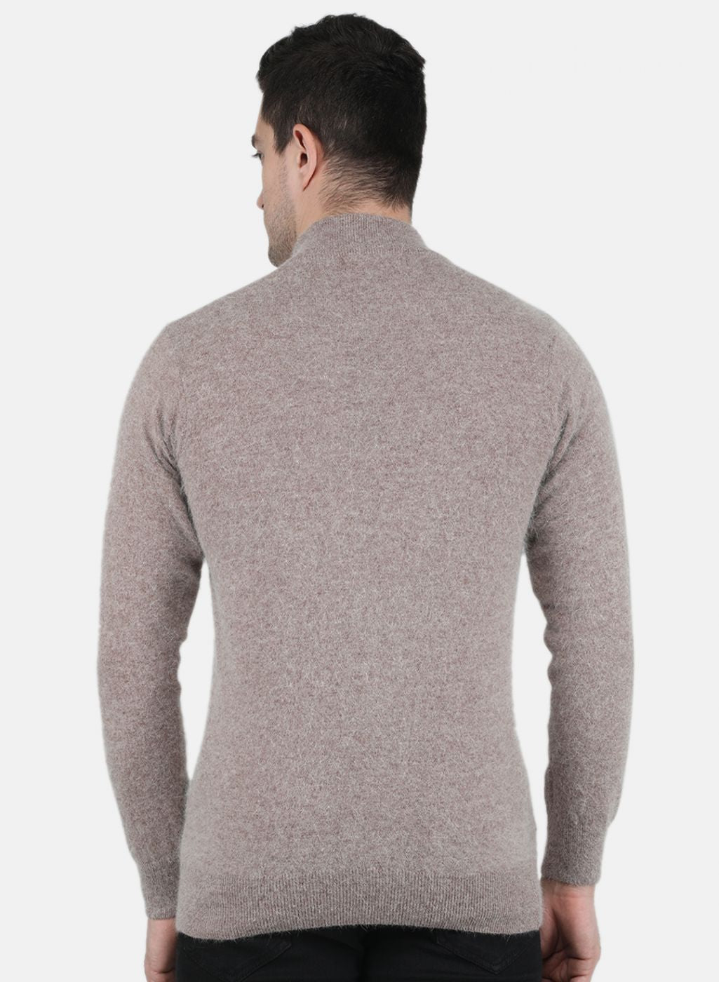 Men Beige Solid Pullover