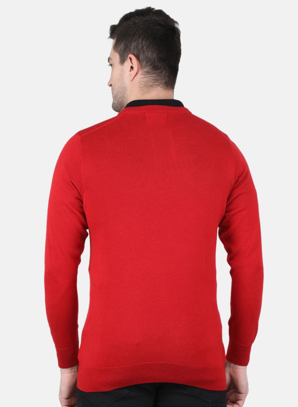 Men Maroon Solid Pullover