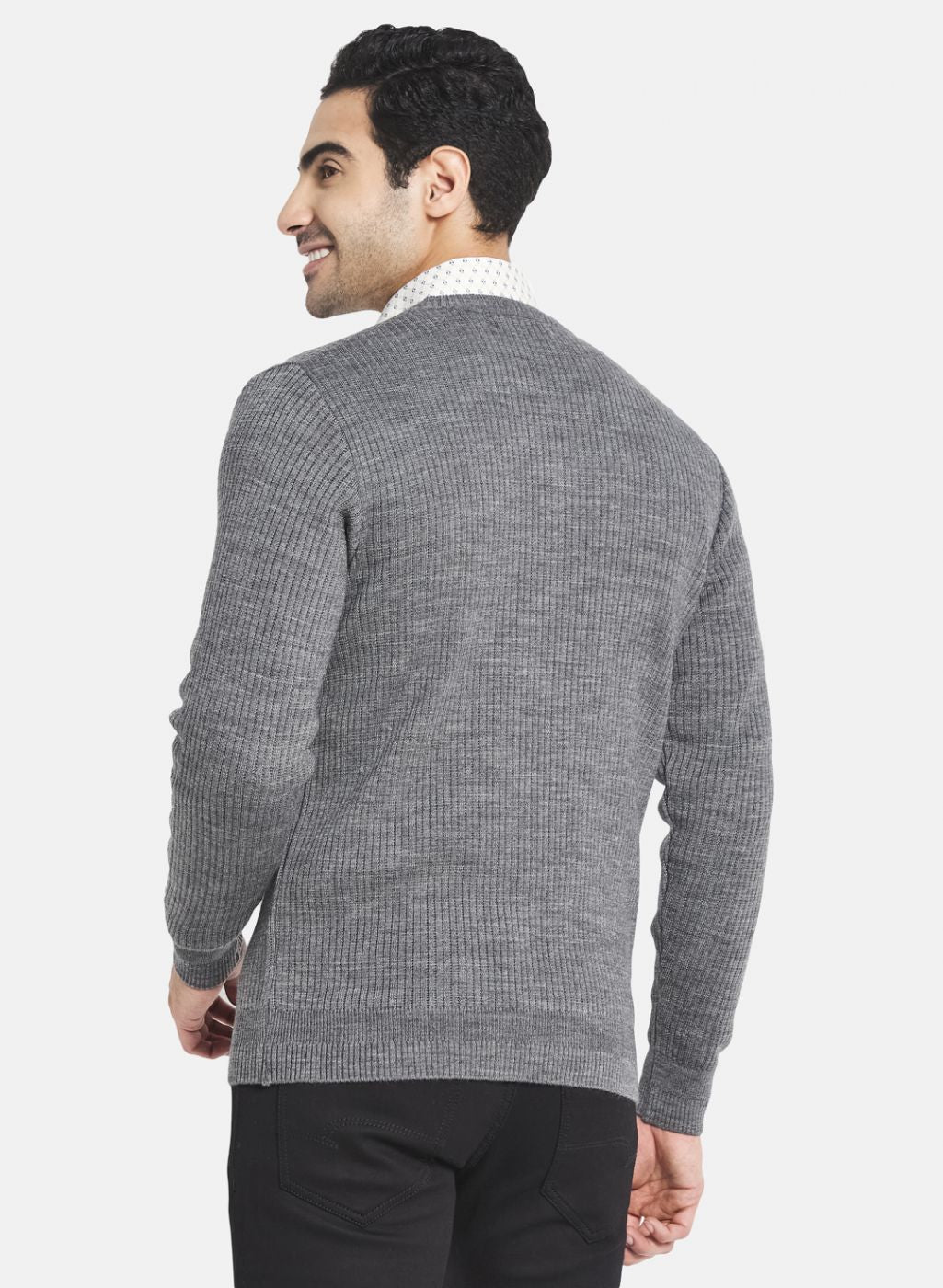 Men Brown Solid Sweater