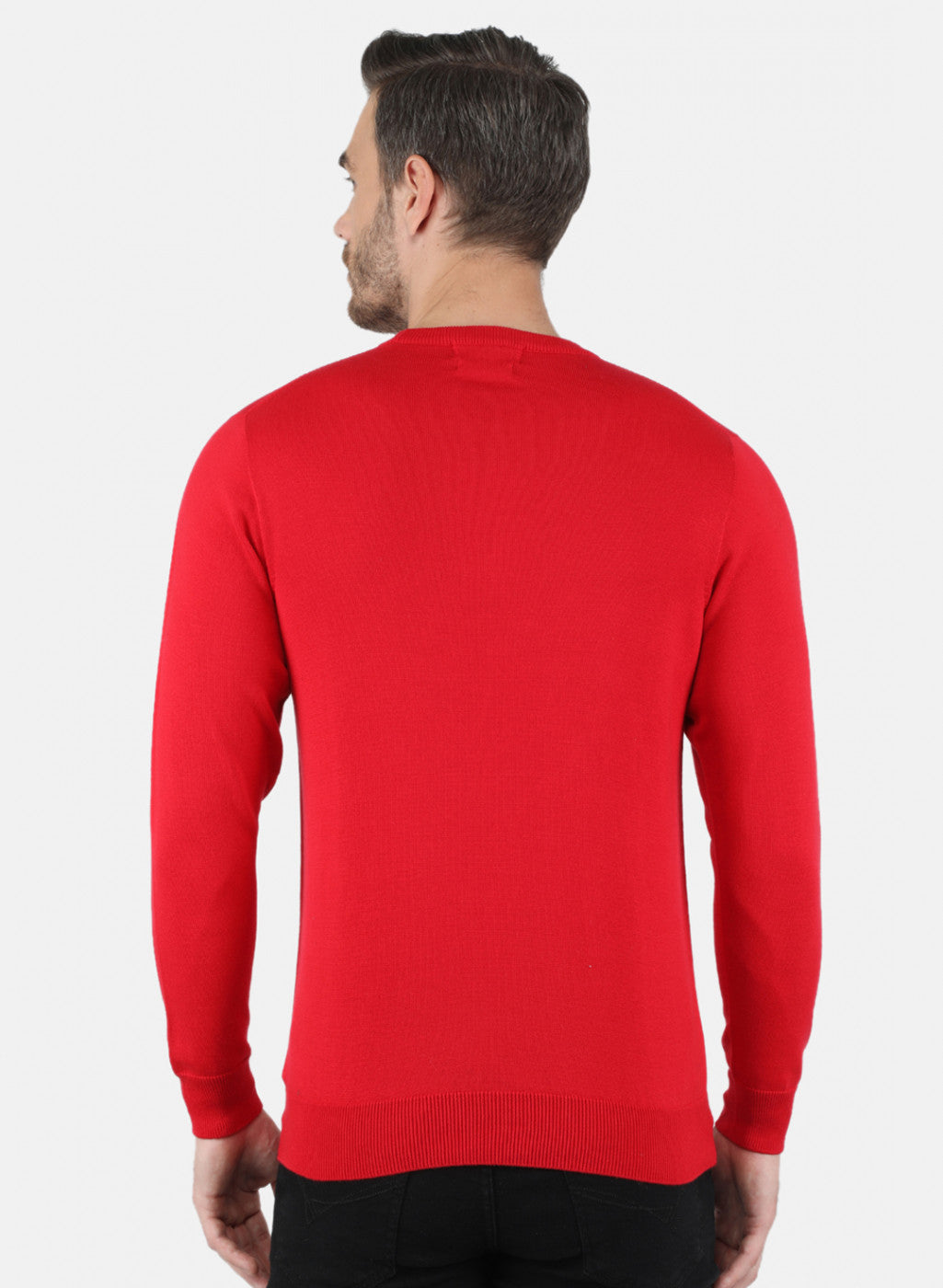 Men Red Solid Pullover