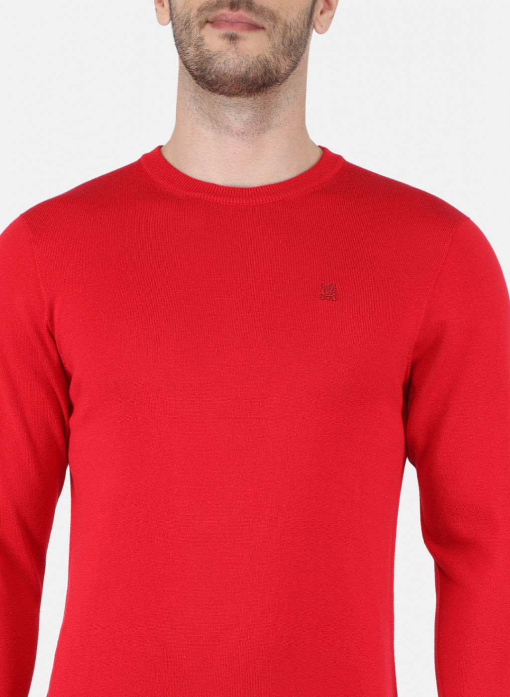 Men Red Solid Pullover