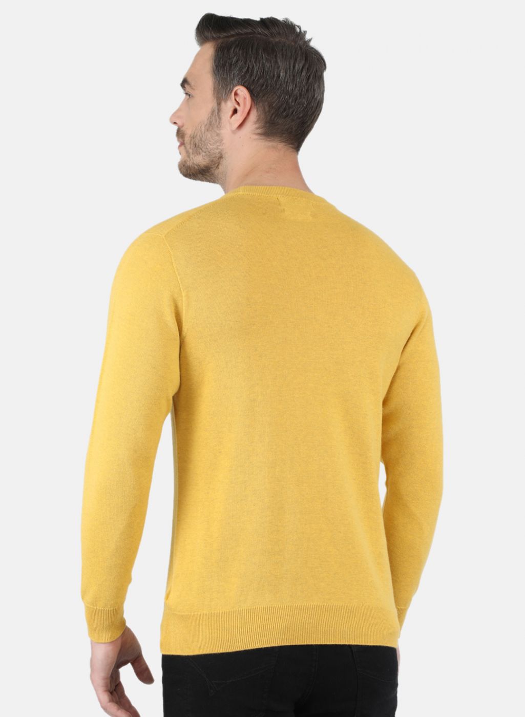 Men Yellow Solid Pullover