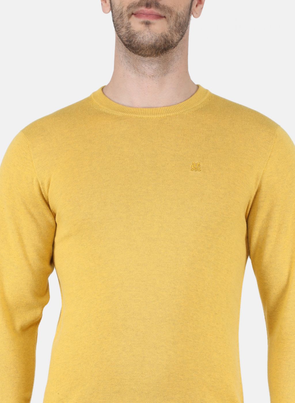 Men Yellow Solid Pullover