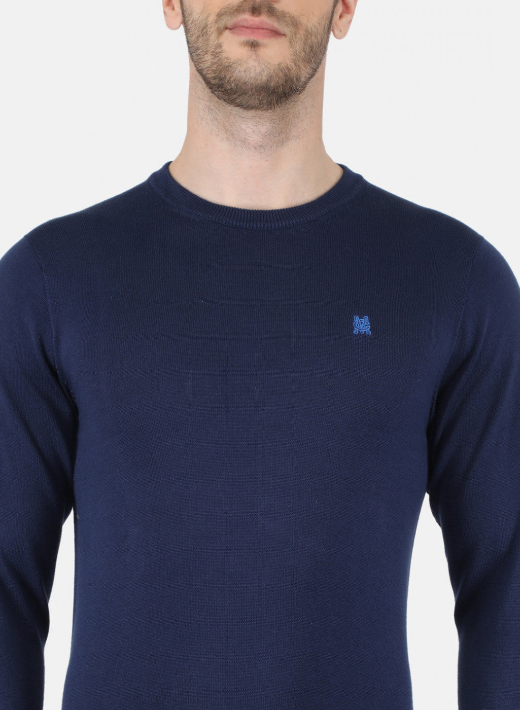 Men Blue Solid Pullover