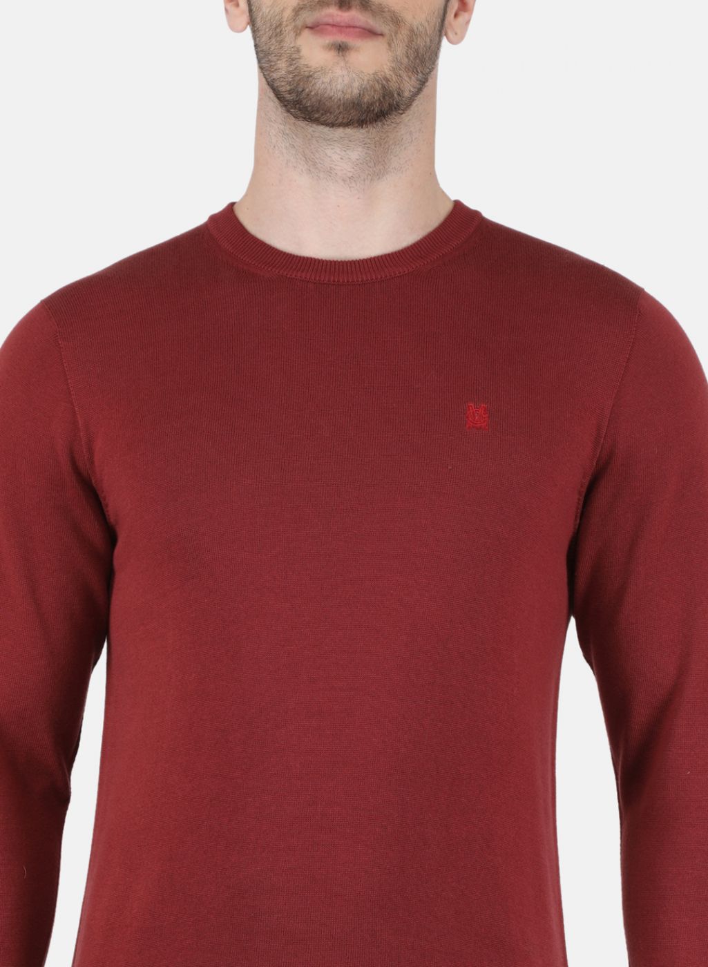 Men Brown Solid Sweater