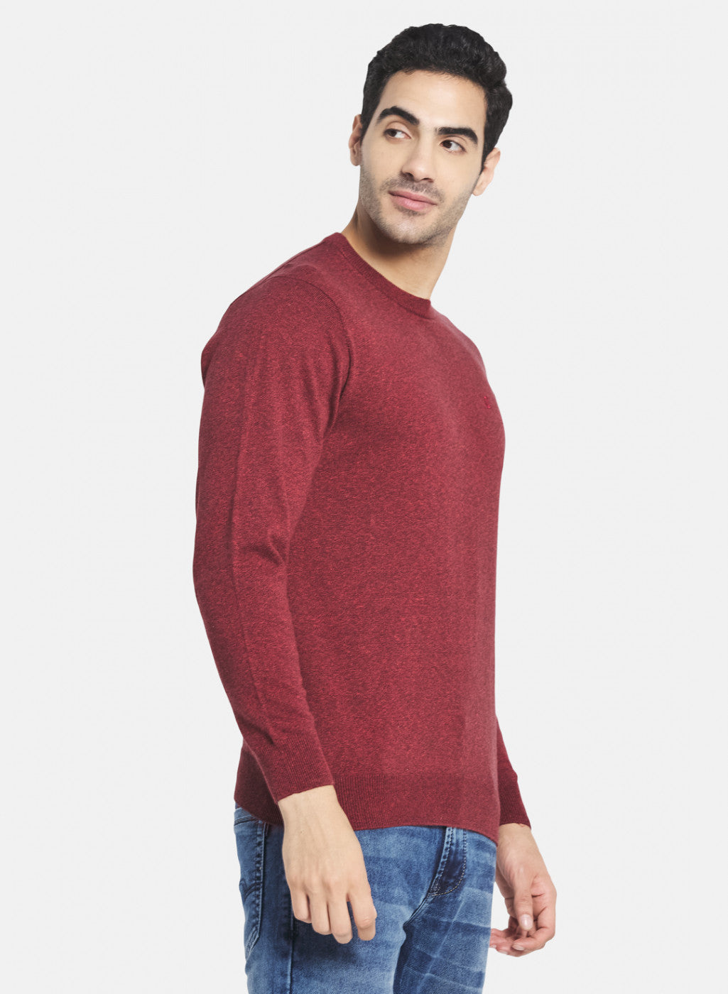 Men Red Solid Pullover